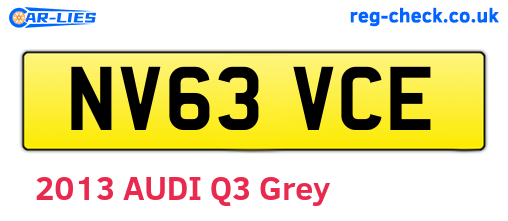 NV63VCE are the vehicle registration plates.