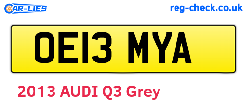 OE13MYA are the vehicle registration plates.