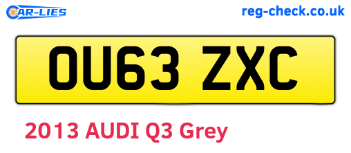 OU63ZXC are the vehicle registration plates.