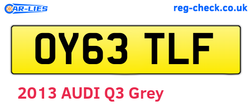 OY63TLF are the vehicle registration plates.
