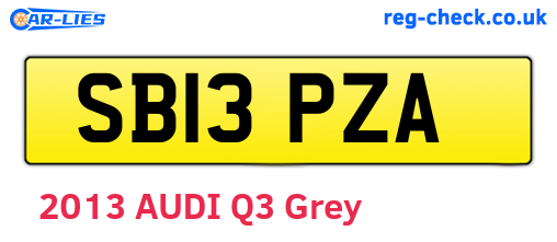 SB13PZA are the vehicle registration plates.