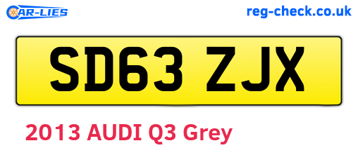 SD63ZJX are the vehicle registration plates.