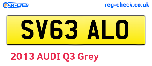 SV63ALO are the vehicle registration plates.
