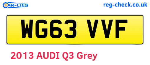 WG63VVF are the vehicle registration plates.