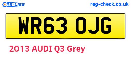 WR63OJG are the vehicle registration plates.