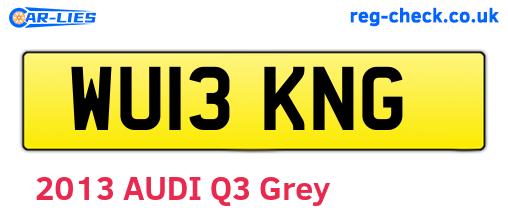 WU13KNG are the vehicle registration plates.