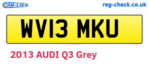 WV13MKU are the vehicle registration plates.