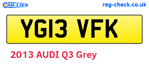 YG13VFK are the vehicle registration plates.