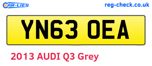 YN63OEA are the vehicle registration plates.