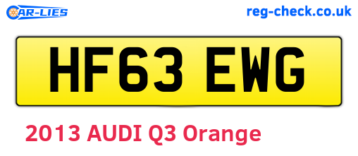 HF63EWG are the vehicle registration plates.