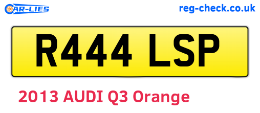 R444LSP are the vehicle registration plates.