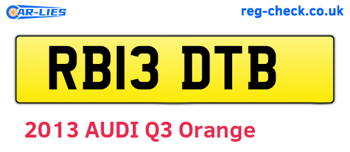 RB13DTB are the vehicle registration plates.