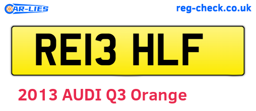 RE13HLF are the vehicle registration plates.