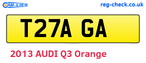 T27AGA are the vehicle registration plates.
