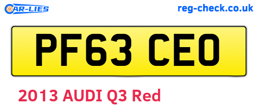 PF63CEO are the vehicle registration plates.