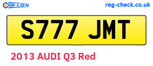S777JMT are the vehicle registration plates.