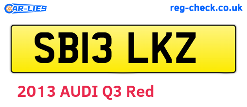 SB13LKZ are the vehicle registration plates.