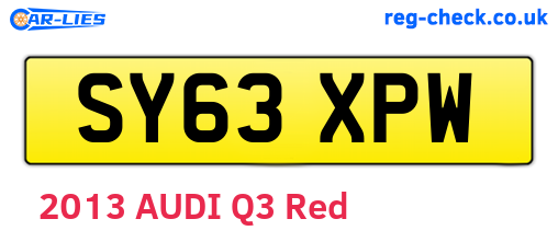 SY63XPW are the vehicle registration plates.