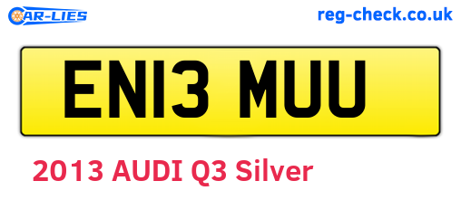 EN13MUU are the vehicle registration plates.