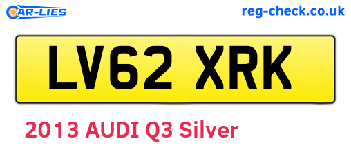 LV62XRK are the vehicle registration plates.