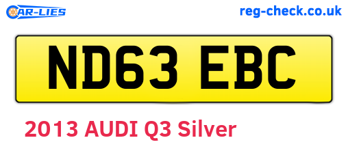ND63EBC are the vehicle registration plates.