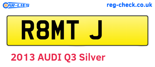 R8MTJ are the vehicle registration plates.