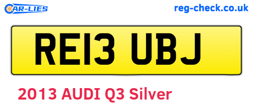 RE13UBJ are the vehicle registration plates.