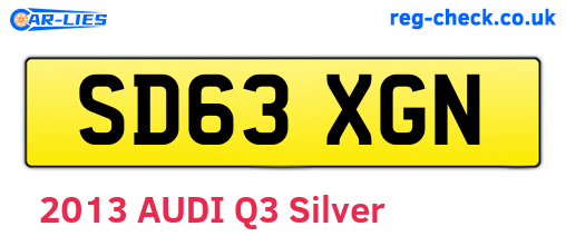 SD63XGN are the vehicle registration plates.