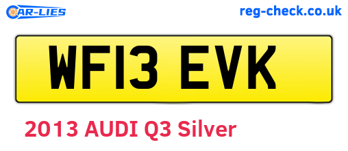 WF13EVK are the vehicle registration plates.
