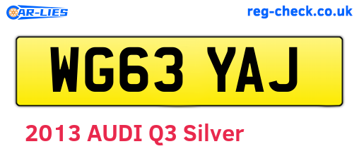 WG63YAJ are the vehicle registration plates.