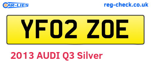 YF02ZOE are the vehicle registration plates.