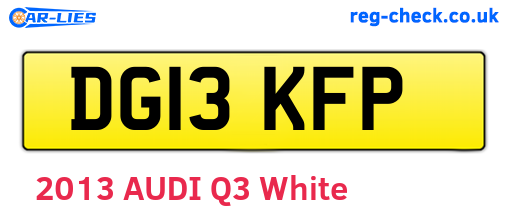 DG13KFP are the vehicle registration plates.