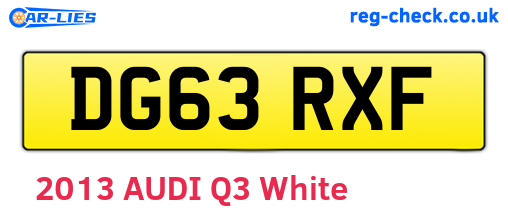 DG63RXF are the vehicle registration plates.