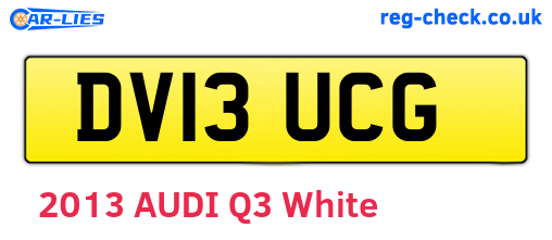DV13UCG are the vehicle registration plates.