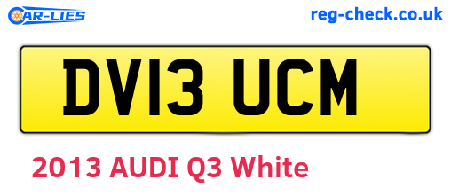 DV13UCM are the vehicle registration plates.