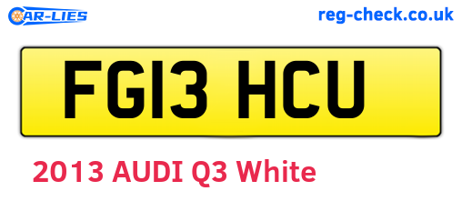 FG13HCU are the vehicle registration plates.