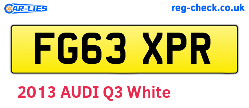FG63XPR are the vehicle registration plates.