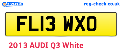 FL13WXO are the vehicle registration plates.