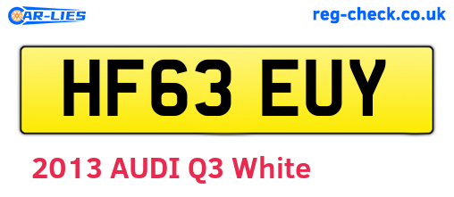 HF63EUY are the vehicle registration plates.