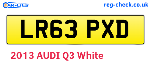 LR63PXD are the vehicle registration plates.