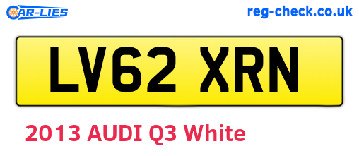 LV62XRN are the vehicle registration plates.