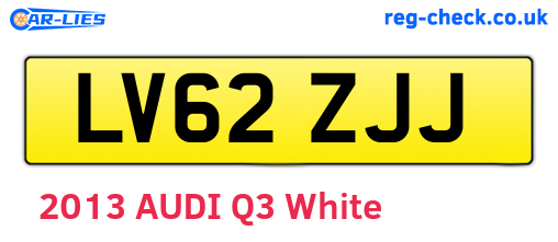LV62ZJJ are the vehicle registration plates.