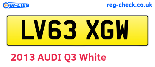 LV63XGW are the vehicle registration plates.