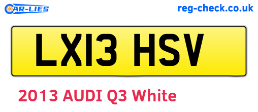 LX13HSV are the vehicle registration plates.
