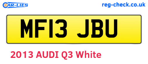 MF13JBU are the vehicle registration plates.
