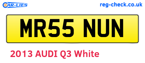 MR55NUN are the vehicle registration plates.