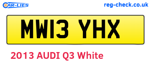 MW13YHX are the vehicle registration plates.