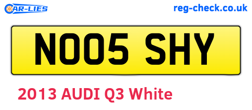 NO05SHY are the vehicle registration plates.