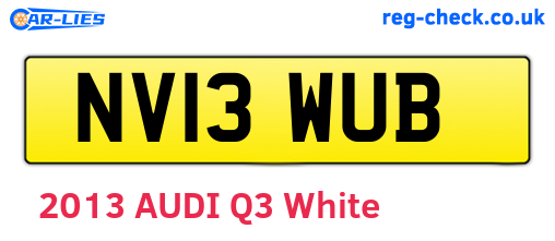 NV13WUB are the vehicle registration plates.