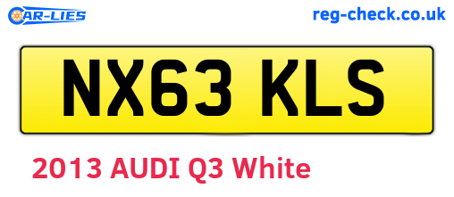 NX63KLS are the vehicle registration plates.